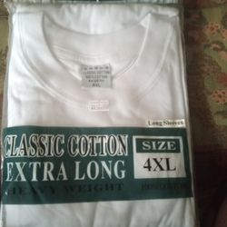 4 XL Men's White Long Sleeve 