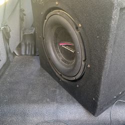 Subwoofer 10” Audiobahn With Box And Amp