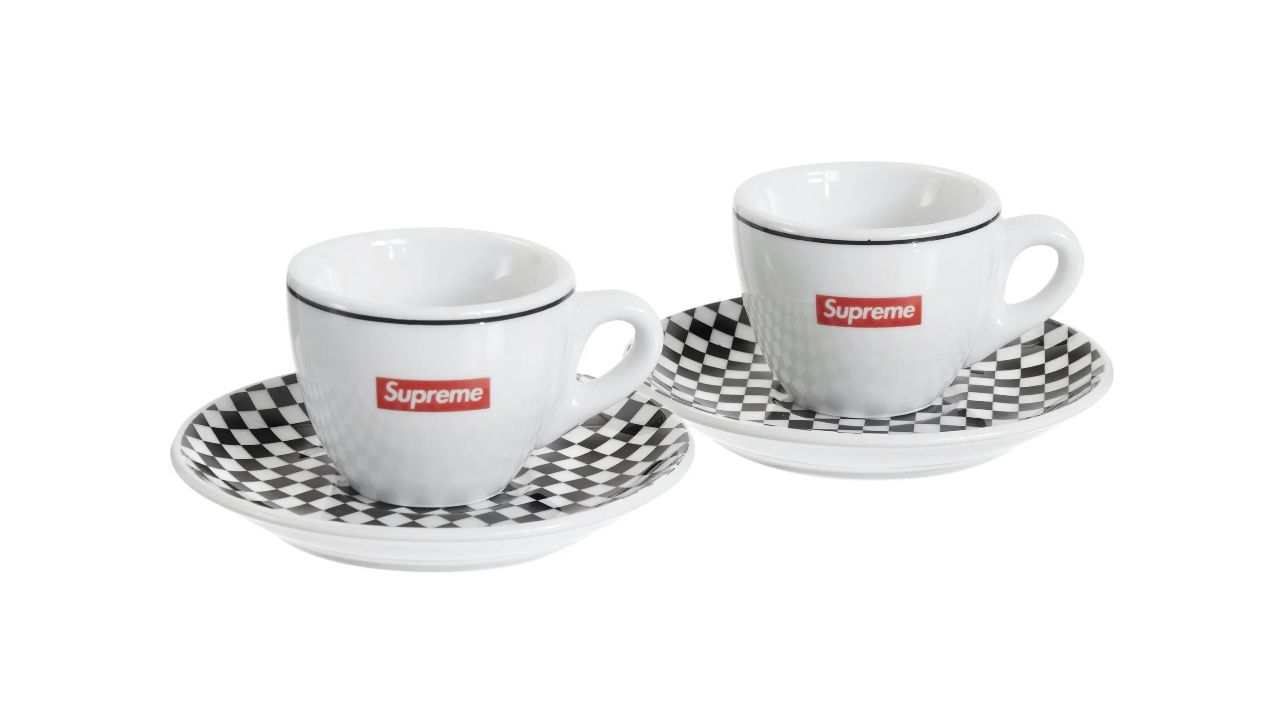 Supreme IPA Porcellane Aosta Espresso ① SUPREME IPA PORCELLANE AOSTA ESPRESSO SET BLACK CHECKERED
