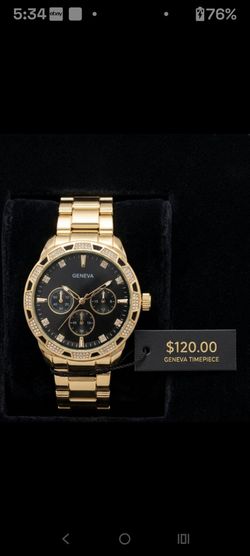 Geneva Timepiece Gold-Tone Watch