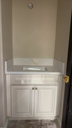 White Sink Base Cabinet Without Countertop and  Sink