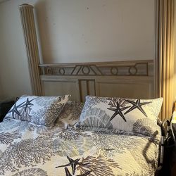 Exquisite Bedroom Set. White Wash Oak With Wrought Iron Elements.  Matterace    .