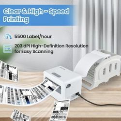 Thermal Label Printer | 203DPI USB+Bluetooth Shipping Label Printer – 4x6 Thermal Label Printer | Compatible with Android, iOS, Windows, macOS, & Chro