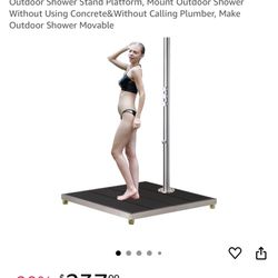 Dark Grey Outdoor Shower Stand Platform