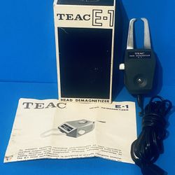 Vintage TEAC E-1 Head Demagnetizer Reel-to-Reel  Manual Box 