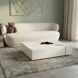 DESIGN COFFEE TABLE WHITE GLOSSY GOLD