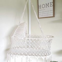 Beautiful Handmade Macrame Baby Bassinet