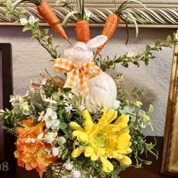 Handmade Easter/spring Bunny Arrangement🌼