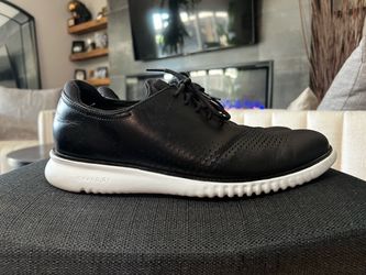 Cole Haan Men's 2.ZERØGRAND Laser Wingtip Oxford in black leather