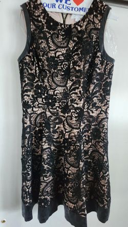 Pre-owned Women's Jessica Simpson sz 12 Black Lace Sleeveless Cocktail Dress