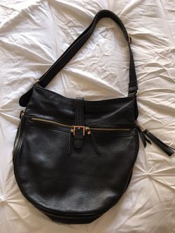 Black leather hobo bag