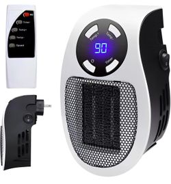 Portable Electric Plug-In Space Heater Fan LCD NEW 