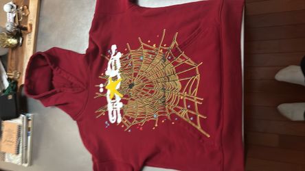 Sp5der Logo Hoodie Maroon - Medium fits like Small