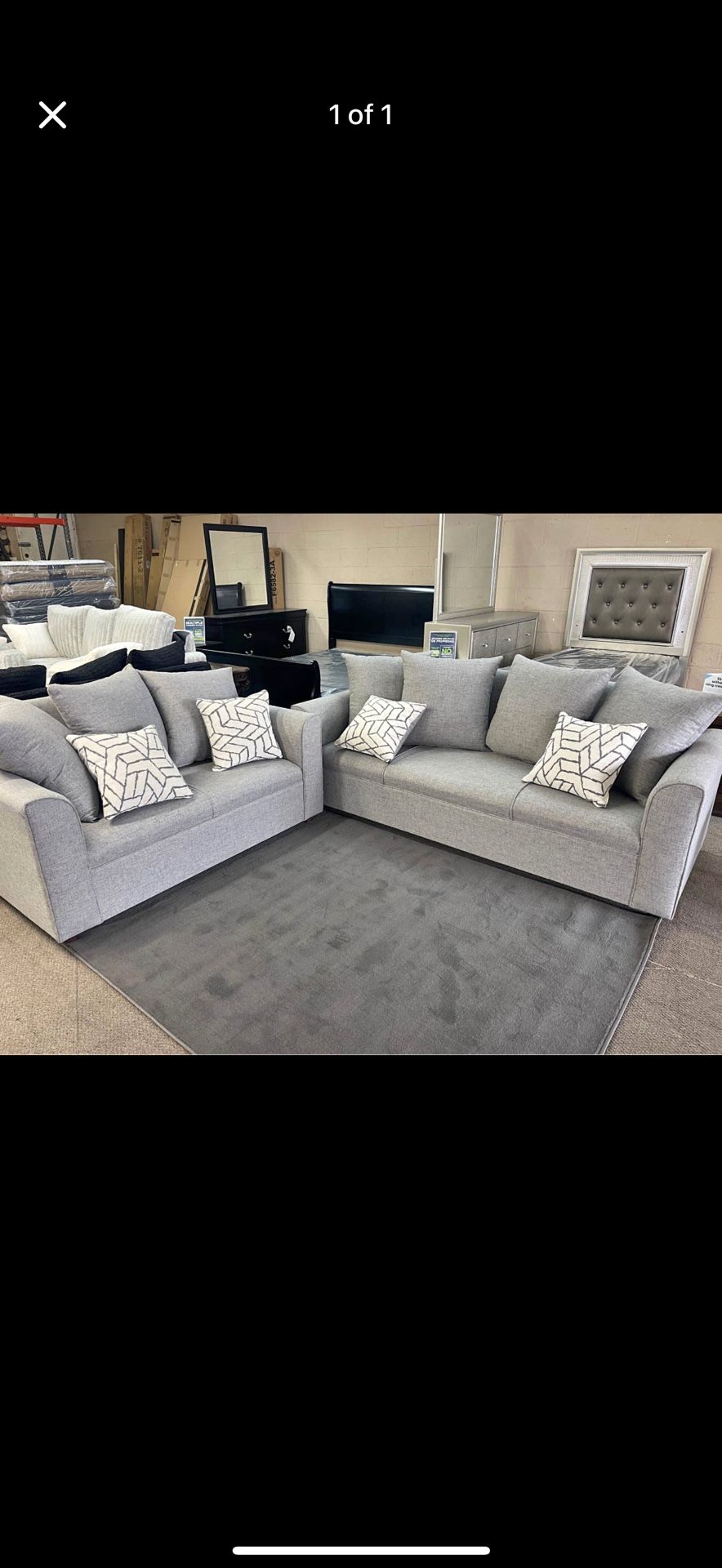 NEW SOFA & LOVESEAT GRAY COLOR NUEVOS SILLONES COLOR GRIS