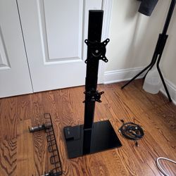 Dual Vertical Monitor Stand + 2 Input USB KVM Switch