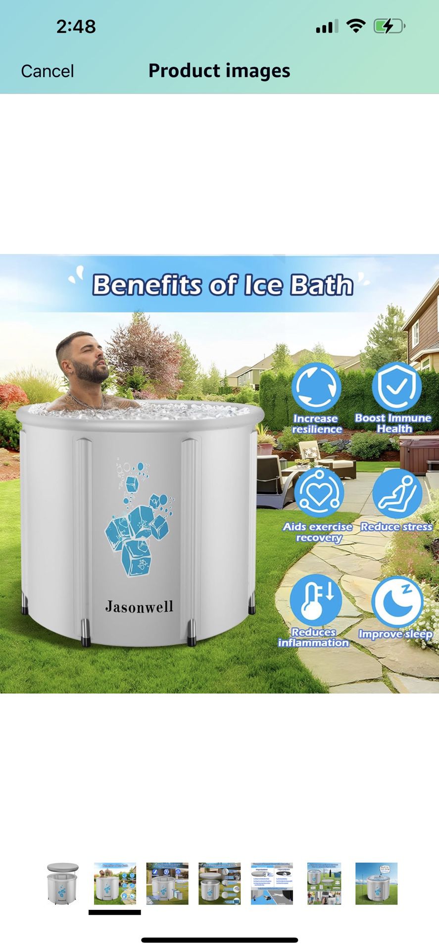 Ice Bath Tub for Athletes - Heavy Duty Cold Water Therapy Plunge Tub Ice Pod for Recovery Portable Ice Barrel Plunge Pool for Outdoor Inflatable Hot T
