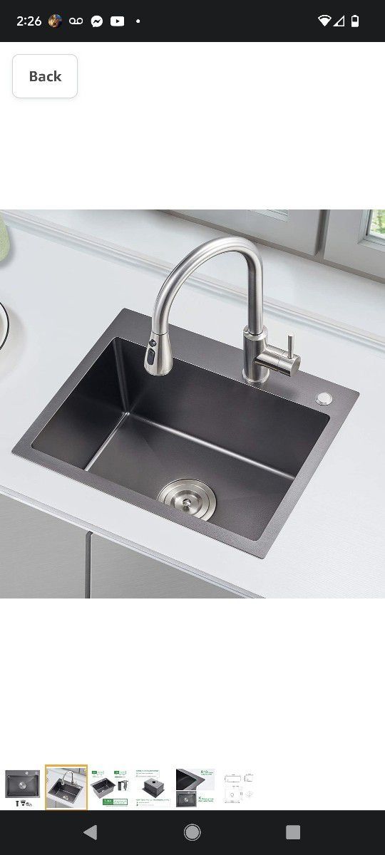 $135 OUGOO 25×18 INCH DROP IN SINK Home & Garden