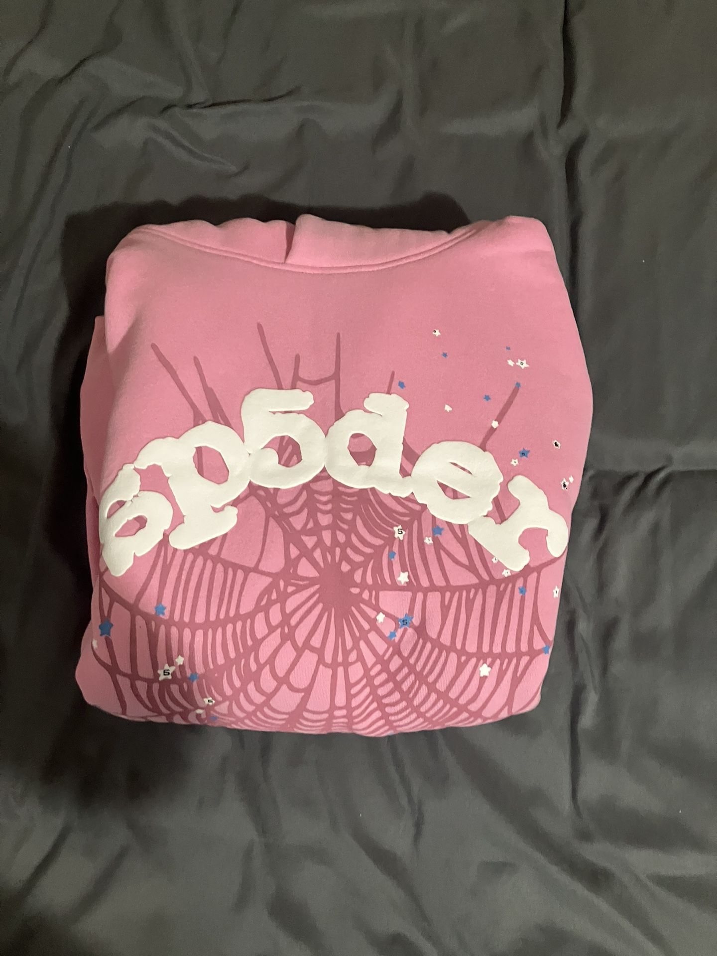 Pink OG web Sp5der hoodie, Large