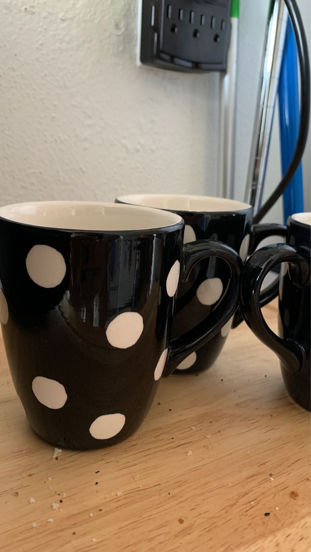 Matching polka dot tea cup set