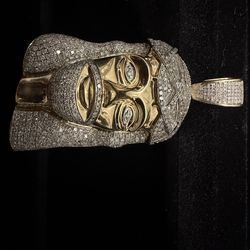 10ct gold diamond jesus pendant