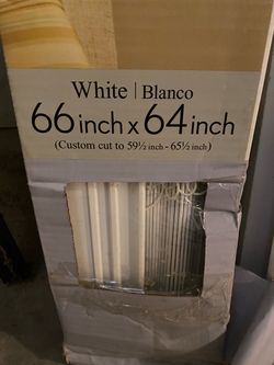 White Faux Wood Blind For Window 66"x64"