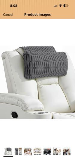 Recliner Pillow Soft Corduroy Neck Pillow for Recliner, Adjustable Recliner Headrest Pillow with Weighted Back Flap Non-Slip Head Pillow for Recliner,