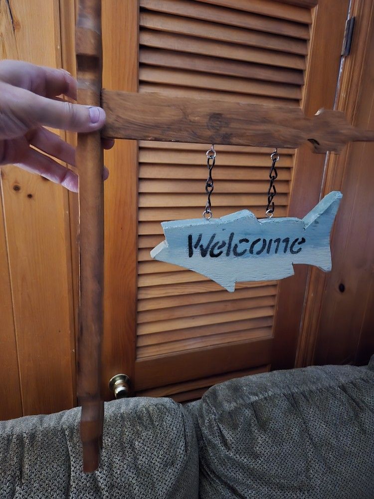 Hand Crafted Wooden Welcome Sign