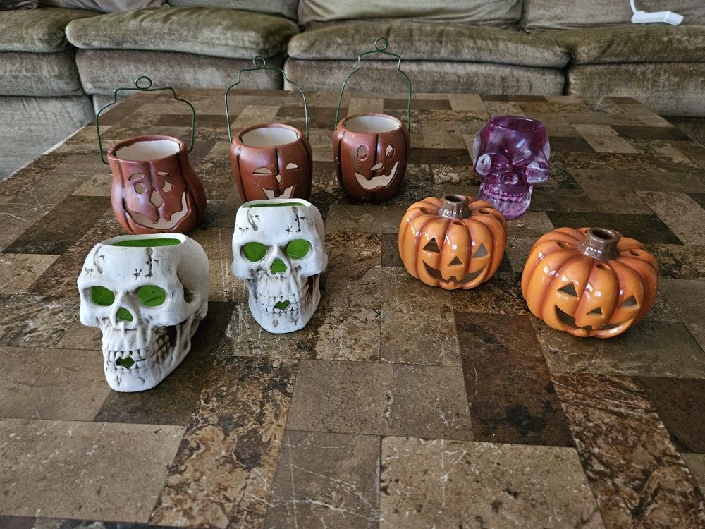 Halloween Decor Tea Light Candle Holder Bundle - 8 Holders