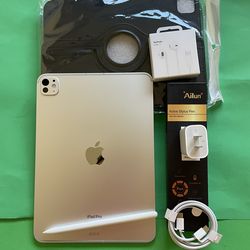Apple IPad Pro 11” (M4 chip /OLED display/ 2024) 256GB Wifi +5G Unlocked with pen & Accessories