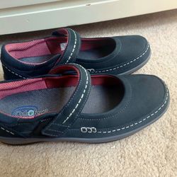 Orthofeet Athens Mary Jane Shoes Navy Blue Orthopedic Comfort Womens Size 11.5US