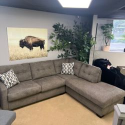 Mahoney Chocolate 2pc Sectional Sofa w/ LAF Chaise