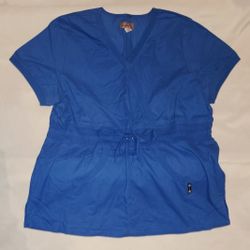 Koi Comfort Scrub Top In Royal Blue Size 2Xlarge