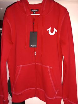 True Religion Red Zip-Up Hoodie NWT