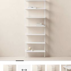 CB2 Stairway 96" White Metal Wall Mount Bookcase & Desk  Exclusive