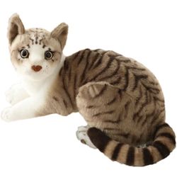 GUDVES Siamese Cat Stuffed Animal, Shorthair Cat Realistic Plush Cat