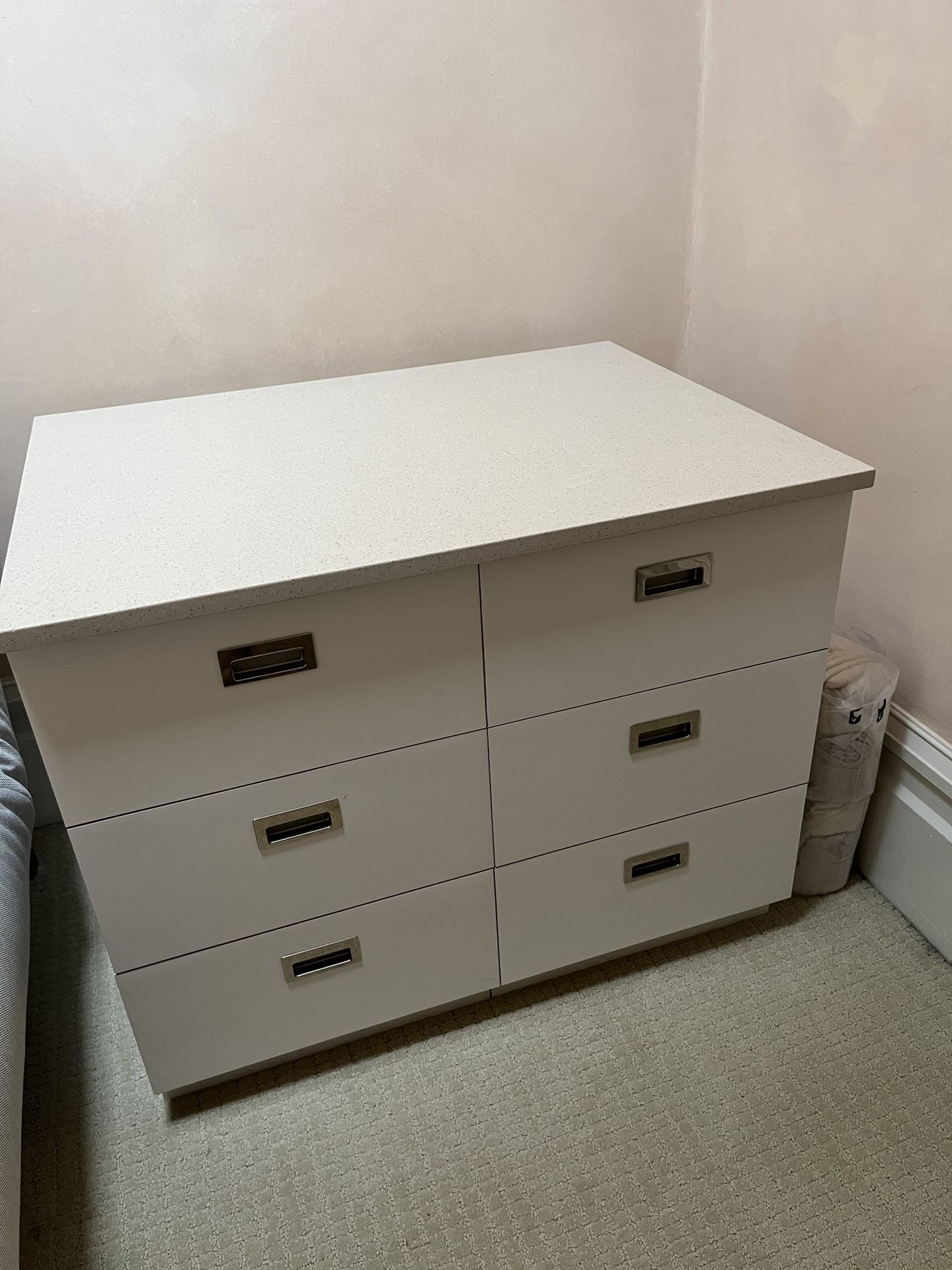 Wood Cabinet with 6 drawers and Quartz Top - 32.5" w x 26.25" h x 24.5" deep. In San Francisco Cash Only