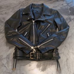 Chrome Hearts Leather JJ Dean Biker Jacket (SIZE S)