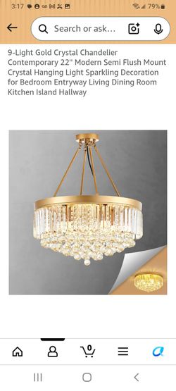Modern 9 light crystal chandelier
