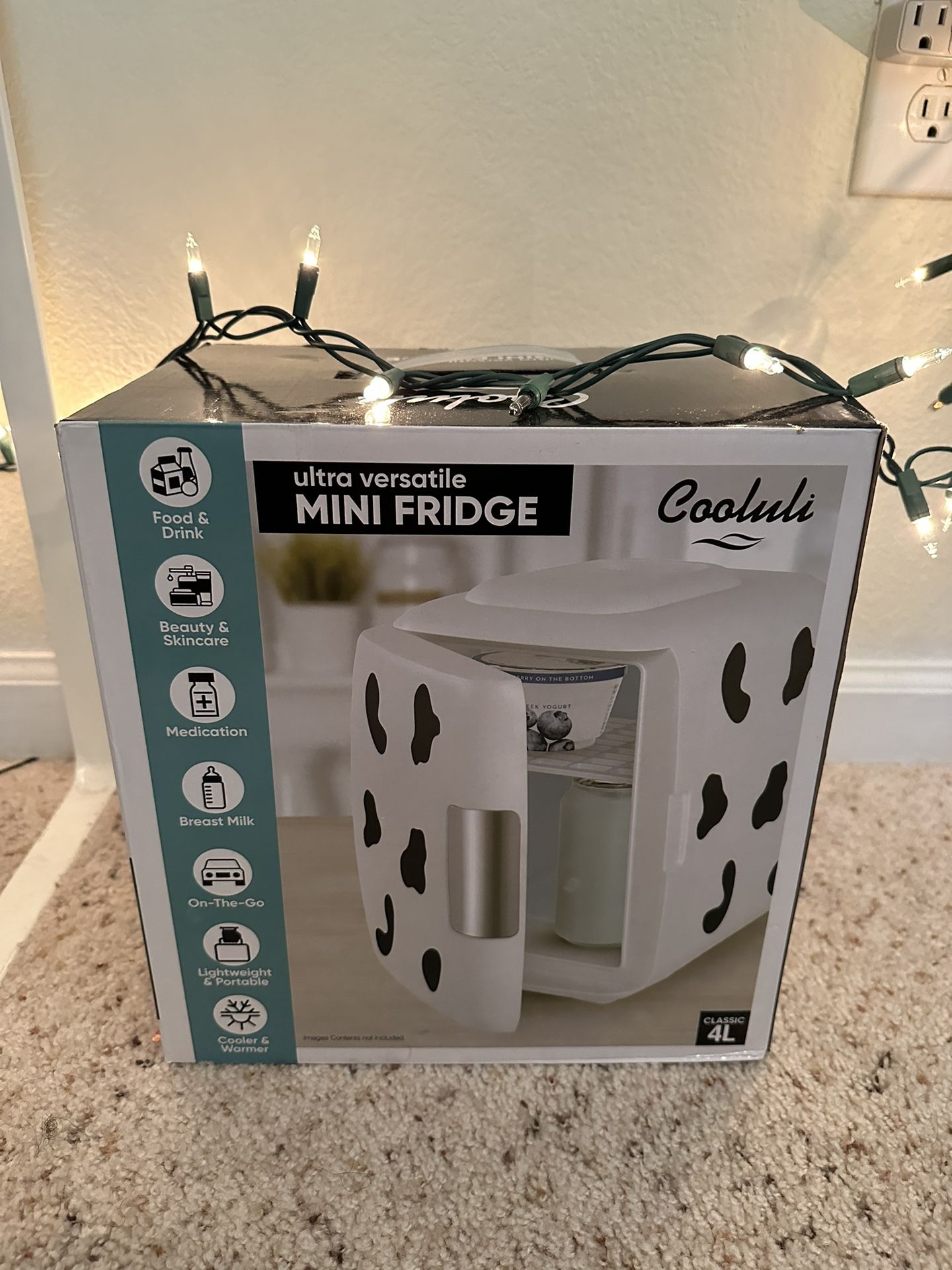 Cow Print Cooluli Mini Refrigerator
