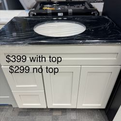 Brand New 36” Real Wood Vanity With Or Without Top