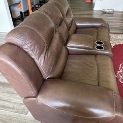 Faux Leather Power Recliner 