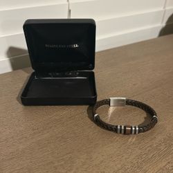Men’s Stainless Steel Leather Bracelet