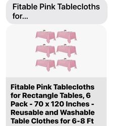 12 Pink Table Cloths ( Rectangle) 