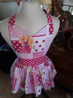 Girls Barbie print apron