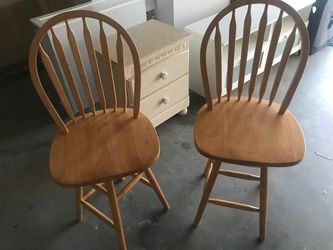 Oak Kitchen bar counter Chairs