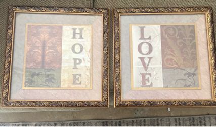 Framed Art Set - Hope and Love