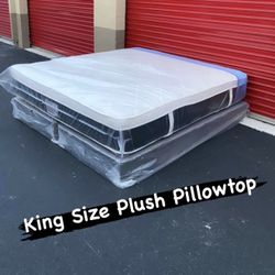 NEW Mattress King Size Plush Pillowtop With Box Spring // Offer  🚚