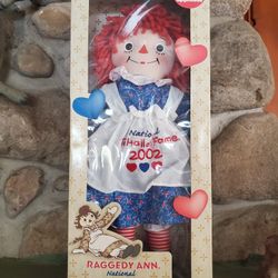 NEW Raggedy Ann National Toy Hall of Fame doll 2002 NIB 18" Applause Rare Collector Johnny Gruelle 