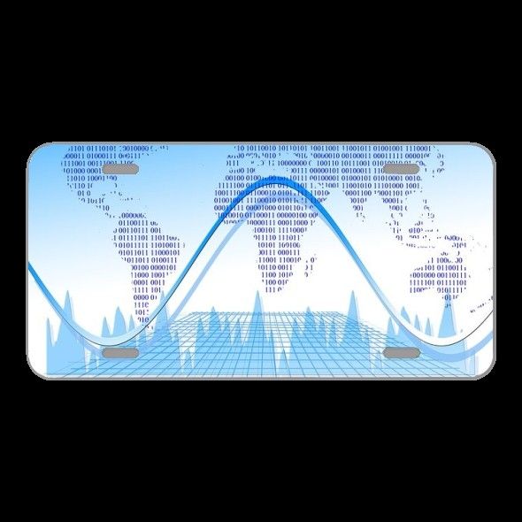 License Plate Novelty Car Front Big Data Data World Cloud