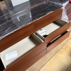 6 Door clothes Drawer With Glass Top 62”